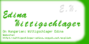 edina wittigschlager business card